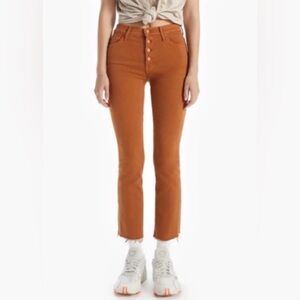 Mother The Pixie Insider Ankle Fray Jeans Play Date Mango